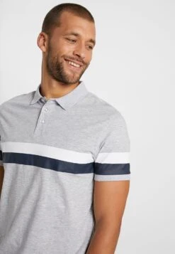 Pier One Poloshirt - Mottled Light Grey -Bekleidungsgeschäft 144303f5f5bc4f278c583bf5c7f603f1