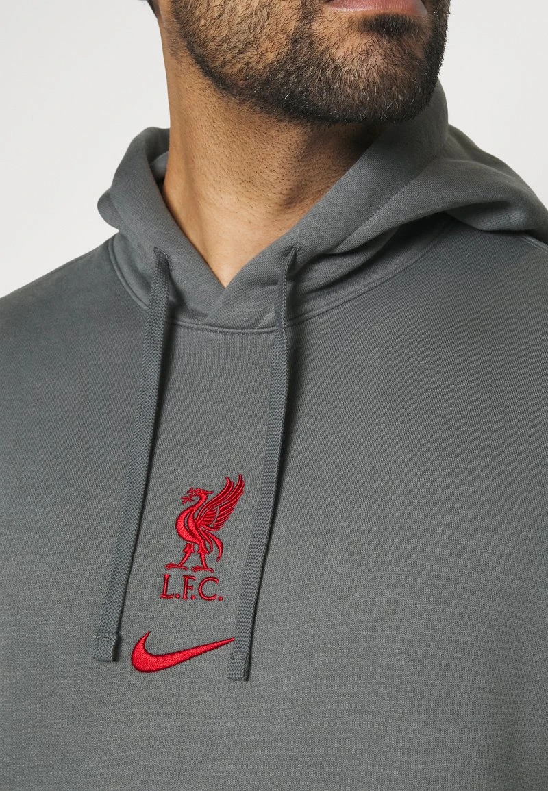 Nike Performance LIVERPOOL FC CLUB HOODIE - Sweatshirt - Smoke Grey/tough Red 8 Nike Performance LIVERPOOL FC CLUB HOODIE - Sweatshirt - Smoke Grey/tough Red – Bild 6