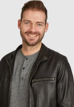 Bugatti LEONARDO - Lederjacke - Schwarz -Bekleidungsgeschäft 27204f1019dc4eb69c3567884269a9b0