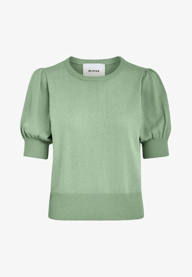 Minus LIVA - T-Shirt Basic - Basil Green Melange 7 Minus LIVA - T-Shirt Basic - Basil Green Melange – Bild 5
