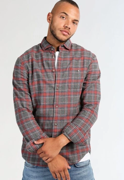 Pier One Hemd - Grey/coral -Bekleidungsgeschäft 44cdbfcf069c490caa8e5b52216d5b4a