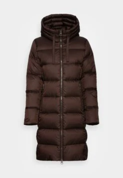 Marc O'Polo COAT LONG FIX HOOD WITH DRAWSTRING LONG ZIPPER - Daunenmantel - Hickory Brown