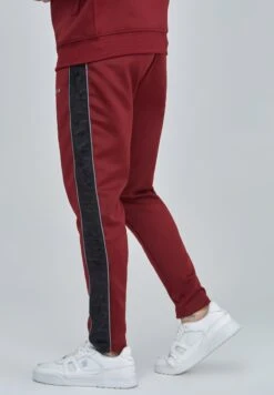 SikSilk VELOUR PANELLED - Jogginghose - Burgundy -Bekleidungsgeschäft 718e5f42cf654b7891094b061a819f00