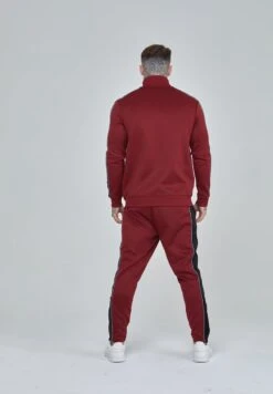 SikSilk VELOUR PANELLED - Jogginghose - Burgundy -Bekleidungsgeschäft 7a82ba74f0ba401cae47e9969f05759d