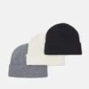 Pier One 3 PACK UNISEX - Mütze - Black/grey/white -Bekleidungsgeschäft 86d9747140114f30891a691057132b36