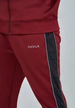 SikSilk VELOUR PANELLED - Jogginghose - Burgundy -Bekleidungsgeschäft 91ebf8599575446491493270968be34f