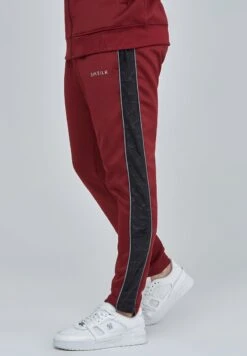 SikSilk VELOUR PANELLED - Jogginghose - Burgundy -Bekleidungsgeschäft 933bcf838d3d4442a7000db6034b0e93