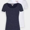 Anna Field 2ER PACK - T-Shirt Print - Navy/white -Bekleidungsgeschäft 9cbe316acd414fef89a8cfd7203de34f
