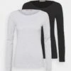 Anna Field 2 PACK - Langarmshirt - Black/mottled Grey -Bekleidungsgeschäft a08b888d9ddc4593b2c85c83593a47a8