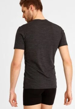 Icebreaker MERINO ANATOMICA SS CREWE - Unterhemd/-shirt - Jet Heather/black -Bekleidungsgeschäft b3f7c592c7164338a179e671a1470097