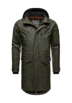 VERDAAN - Regenjacke / Wasserabweisende Jacke - Olive -Bekleidungsgeschäft b9a8b887f4fe4f0fb4de42c702c3672a