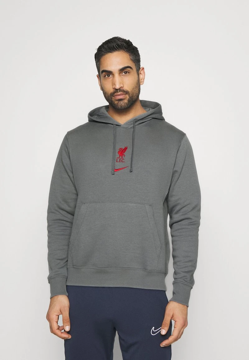Nike Performance LIVERPOOL FC CLUB HOODIE - Sweatshirt - Smoke Grey/tough Red 3 Nike Performance LIVERPOOL FC CLUB HOODIE - Sweatshirt - Smoke Grey/tough Red