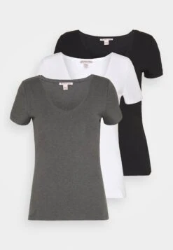 Anna Field 3 PACK - T-Shirt Basic - Black, White -Bekleidungsgeschäft d8673abc075746a285714e911a623aef 1