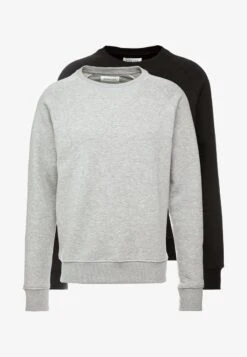 Pier One 2 PACK - Sweatshirt - Mottled Light Grey/black -Bekleidungsgeschäft dba537e667ce4fe2aee0ab958e24e9cf