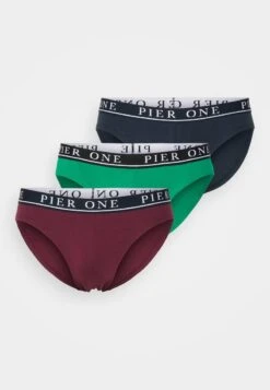 Pier One BRANDED WAISTBAND BRIEFS 3 PACK - Slip - Dark Blue /green/bordeaux -Bekleidungsgeschäft e4133ac12af345d2ba6dfa134f8b50cd