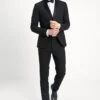 BASIC PLAIN BLACK TUX SUIT SLIM FIT - Anzug - Black -Bekleidungsgeschäft eb6e2f4ccba64f759b1327f1998f9617