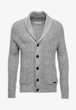 Pier One Strickjacke - Mottled Dark Grey -Bekleidungsgeschäft fba2109b74be46bdafe437909b97f227